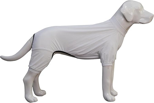 LoveLongLong Dog Jumpsuit with UV Protection and Quick-Dry Fabric for Spring Summer Pet Pajamas White M