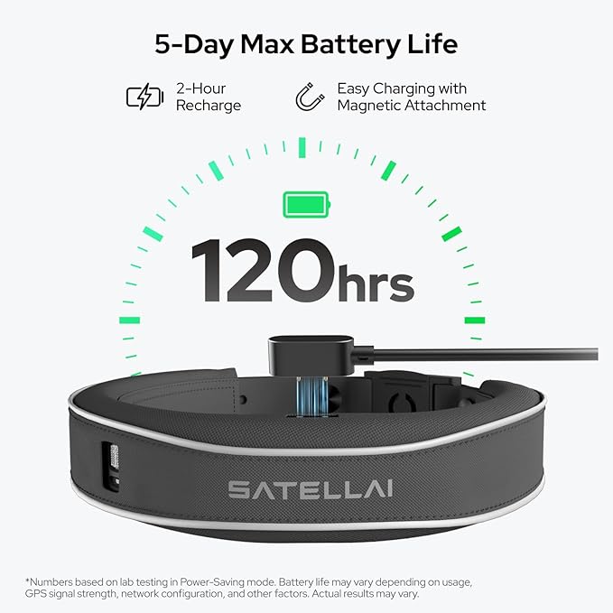 SATELLAI GPS Dog Collar, Pink [Free 1-Year Membership] The Most Advanced Dog Wireless Fences with AI Analysis, Precise Position, 5-Day Battery, and IP68 Waterproof, Flexible Virtual Fencing for Dogs