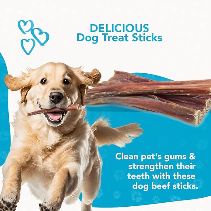 12 Pieces of Dog Jerky Treats, Natural Beef Jerky, Long-Lasting for Pet's Dental Hygiene, All-Natural Dog Treats, Chew Sticks for Dogs (3pack, 12pcs)