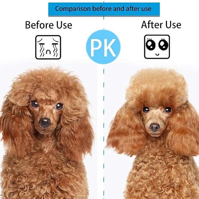 Generic Pet Grooming Brush, Blue - Self Cleaning Hair Brush for Dogs and Cats, Removes Loose Undercoat, Bristles with Massage Particles, Ergonomic Handle, For Long or Short Hair Breeds