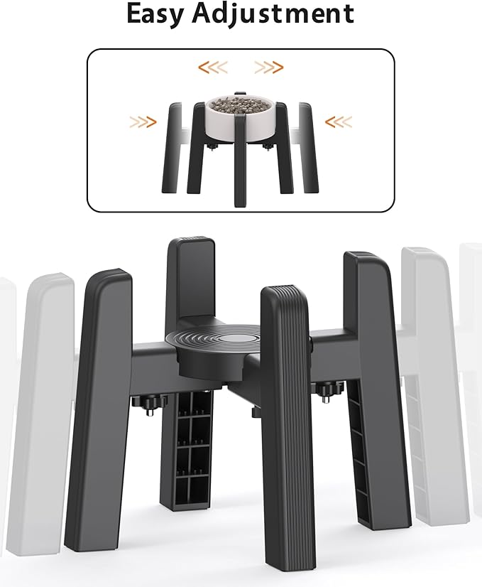 CZPET Dog Bowl Stand with Adjustable Width [2 Pack, Stand Only], Elevated Pet Water & Food Feeder for Medium Pets, Stable and Anti-Slip Raised Bowl