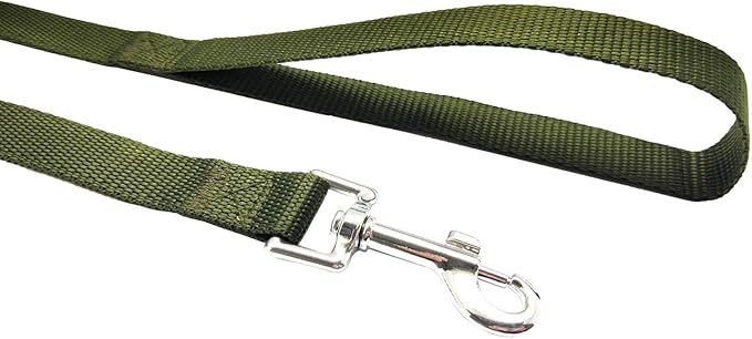 Nylon Training Dog Leash for Small Medium Large Dogs, 15ft 20ft 30ft 50ft Long Leash Dog/Puppy Lead for Obedience Recall Training, Camping (1" x 15ft, Green)