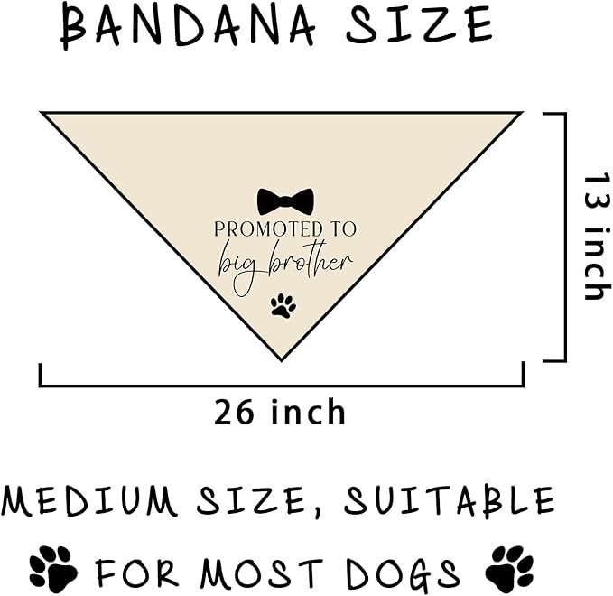 Promoted to Big Brother Baby Announcement Dog Bandana Gender Reveal Gift Pregnancy Announcement Photo Prop for Dog Lover Pet Scarf Accessories for Small Medium Large Dog