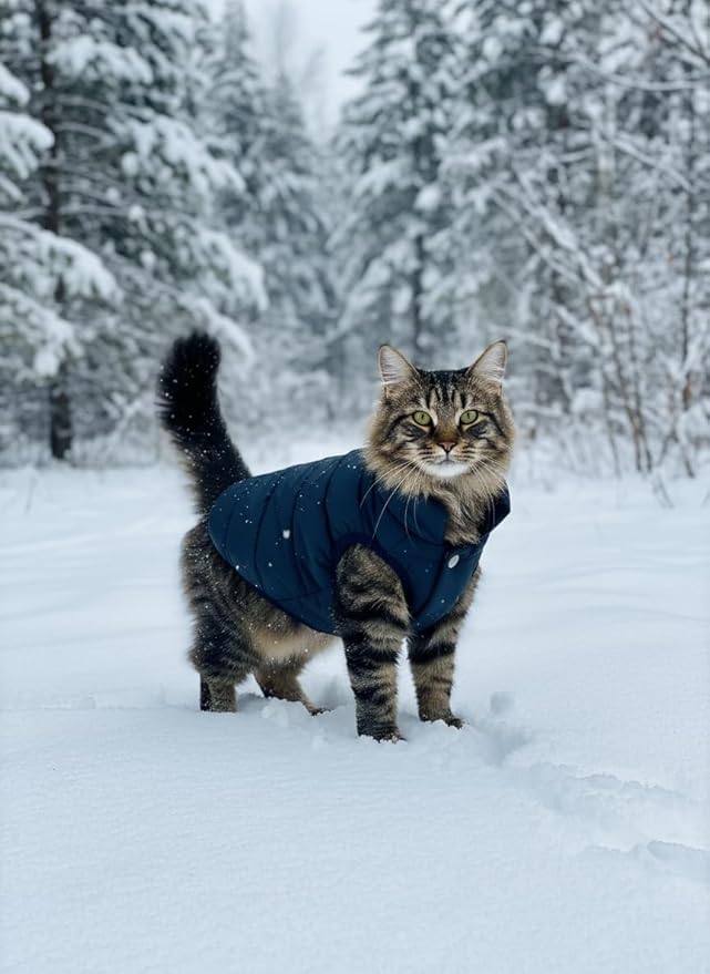 ASENKU Dog Winter Coat - Waterproof Windproof Dog Jacket, Warm Snowproof Doggie Puffer Vest for Cold Weather, Lightweight Snow Coats for Small Medium Large Dogs (S, Blue)