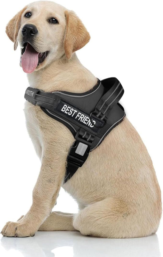 AUROTH Dog Harness No Pull Soft Padded Service Dog Vest, No Choke, Easy On Pet Vest with Handle, Adjustable Reflective Dog Harness for Small, Medium and Large Dogs, Easy Walking and Training