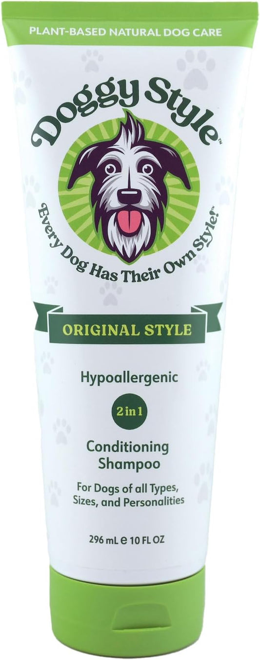 Doggy Style Dog Shampoo – Hypoallergenic Puppy Wash, Plant-Based Dog Shampoo for Itchy Skin Relief, Gentle Conditioner for Dogs, 10oz