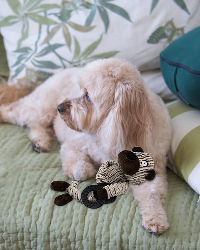 HGB Squeaky Puppy Toys, Plush Puppy Chew Toys for Teething, Dog Toys for Small Dogs, Small Dog Toys for Small Breed, Cute Bear Interactive Dog Toys for Pet Training and Entertaining