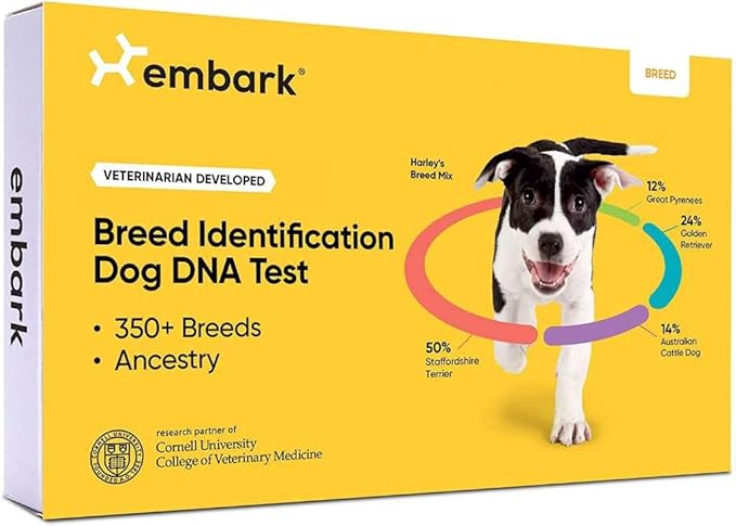 Embark Breed Identification Kit - Most Accurate Dog DNA Testing Kit - 99% Breed Ancestry Accuracy for Mixed Breed Dogs - Plus Relative Finder & Family Tree