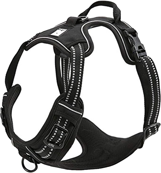 TRUE LOVE Truelove Adjustable No-Pull Dog Harness Reflective Pup Vest Harnesses Comfortable Control Brilliant Colors TLH5651(Black,M)