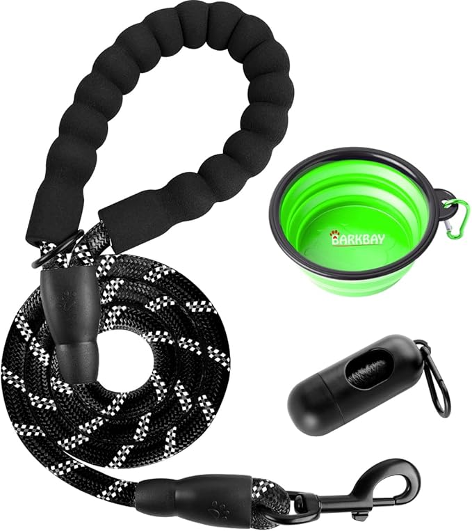 BARKBAY Dog Leashes for Large Dogs Heavy Duty Dog Leash 4/5/6 FT with Comfortable Padded Handle and Highly Reflective Threads for Medium Large Dogs Walking Training Running (4FT-1/2'',Black)
