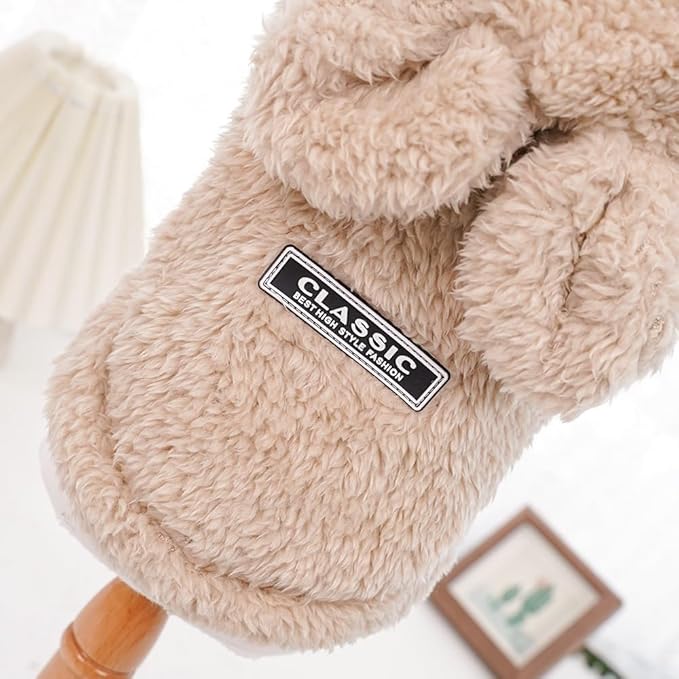 Cat Bunny Ears Costume Cute Dog Kitten Hoodies Sweater Rabbit Ears Puppy Pet Apparel (Large,Beige)