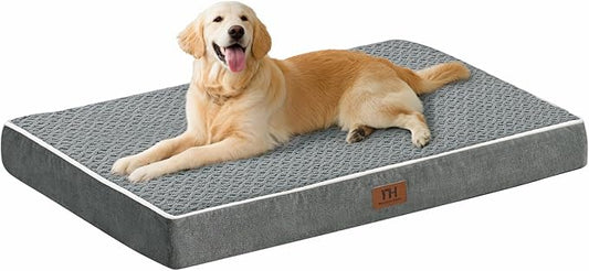 Dog Beds Large Sized Dogs,XL Orthopedic Washable & Waterproof Dog Crate Bed, W/Removable Cover Big Plush Pet Beds Mat, Egg Crate Foam Bed
