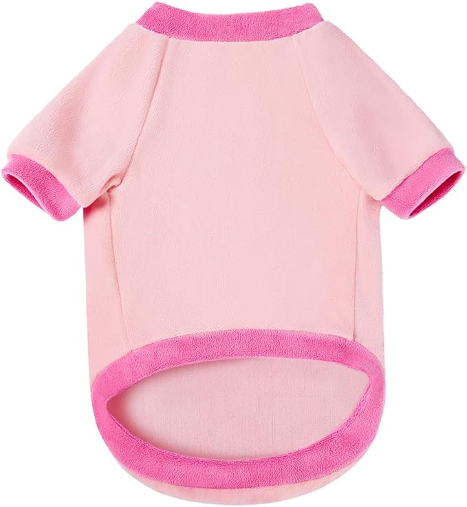 GreenJoy Classic Fleece Dog Sweater – Soft & Warm Stretchy Sweatshirt for Small Dogs & Cats, Cold-Weather Pullover for Everyday Wear (Light Pink, Medium/Large)