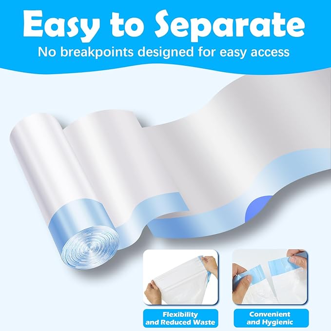 60 Count Cat Litter Bags For Poop Compatible with Litter Robot Waste Bags,Litter Box Liners With Drawsting For Automatic or Self-Cleaning Cat Box, Heavy-Duty, Extra Thick,26.37"X15.74"