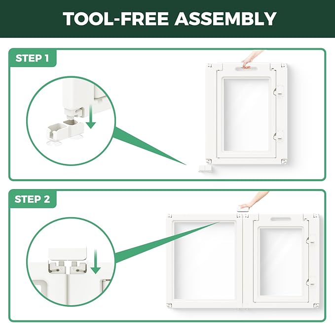 FXW AuraSpace Acrylic Indoor Dog Playpen for Small and Medium Dogs, 30 Inch, 10 Panels, White