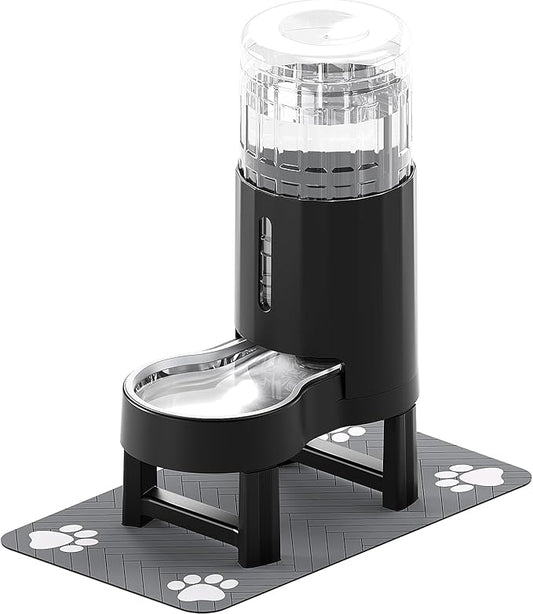 CZPET Elevated Dog Water Bowl Dispenser with Mat for Large Dogs,Tall Raised Pet Waterer Stand,Relieve Neck Pressure,Large Capacity and Drinking Area Noise-Free for Pets (7L+Stand+Mat)