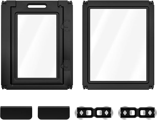 FXW AuraSpace Acrylic Indoor Dog Playpen for Small and Medium Dogs, 30 inch, 2 Panels, Includes 1 Gate & 1 Panel, Black