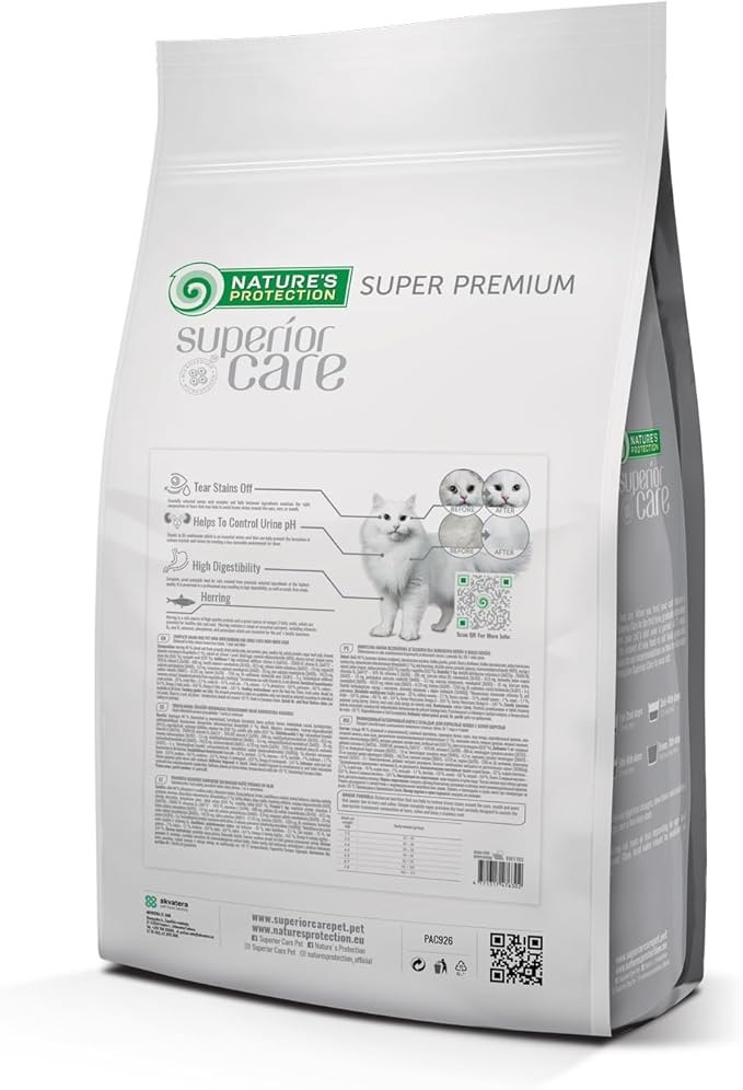 Nature's Protection Superior Care White Cats Grain Free Dry Cat Food with Herring and Oral Care Treats with Poultry