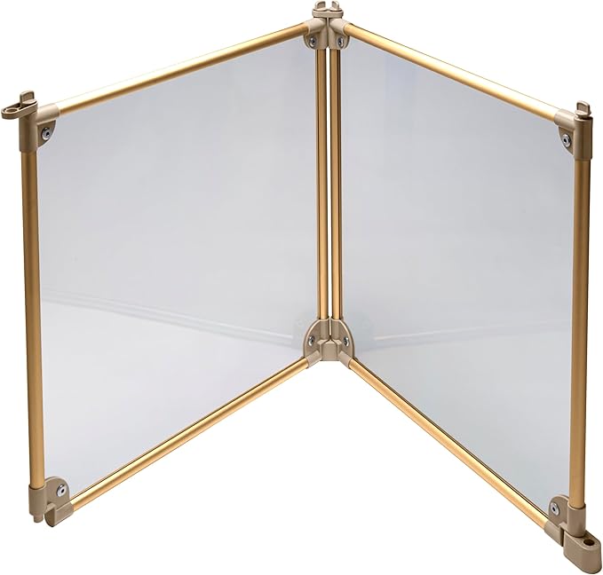 Front Row Foldable Dog Playpen – Durable and Portable Puppy Playpen for Exercise, Rest & Play – Clear Fence Panels with Aluminum Rods and Crate for Dogs and Other Small Pets (Gold, 2-Panel)