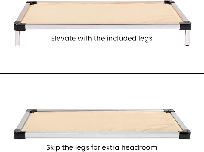 K9 Ballistics Chew Proof Armored Padded Dog Crate Bed, Virtually Indestructible, Legs Included (Sandstone, XX-Large (50" L x 33" W x 8" H))