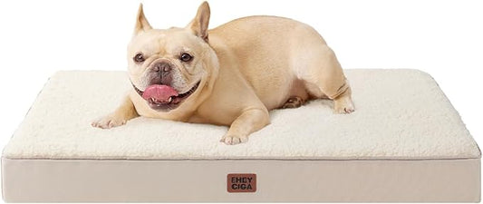 EHEYCIGA Orthopedic Medium Dog Beds for Small Dogs with Removable Washable Cover for Crate, Camel, 30x20