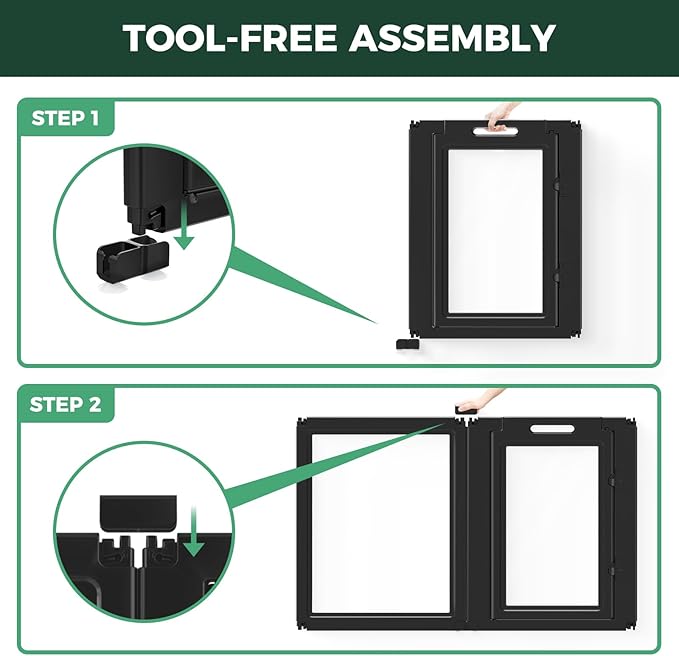 FXW AuraSpace Acrylic Indoor Dog Playpen for Medium Dogs, 35 Inch, 16 Panels, Black