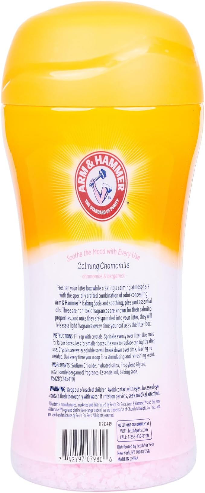 Arm & Hammer for Pets Scented Crystals for Litter Boxes, Calming Chamomile, Soothe the Mood with Every Use; Deodorizing Cat Litter Crystals with Baking Soda and Calming Fragrances, 15 Oz