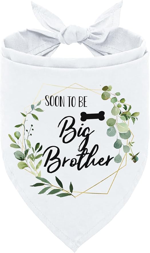 Funny Soon to Be Big Brother Dog Bandana, White Big Brother Bandana for Dog Pet Dog Triangle Scarf, Gender Revealing Baby Announcement Dog Bandana Dog Lovers Gifts