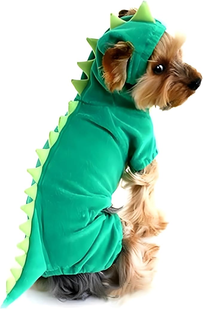 Hotumn Dinosaur Dog Halloween Costume Pet Dino Hoodie for Large Dogs (XXX-Large, Green)