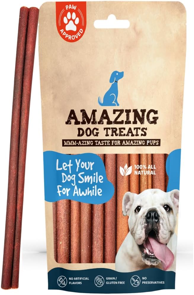 Amazing Dog Treats 12 Inch Collagen Stick - (5 Count) - Collagen Sticks for Dogs - No Hide Dog Bones