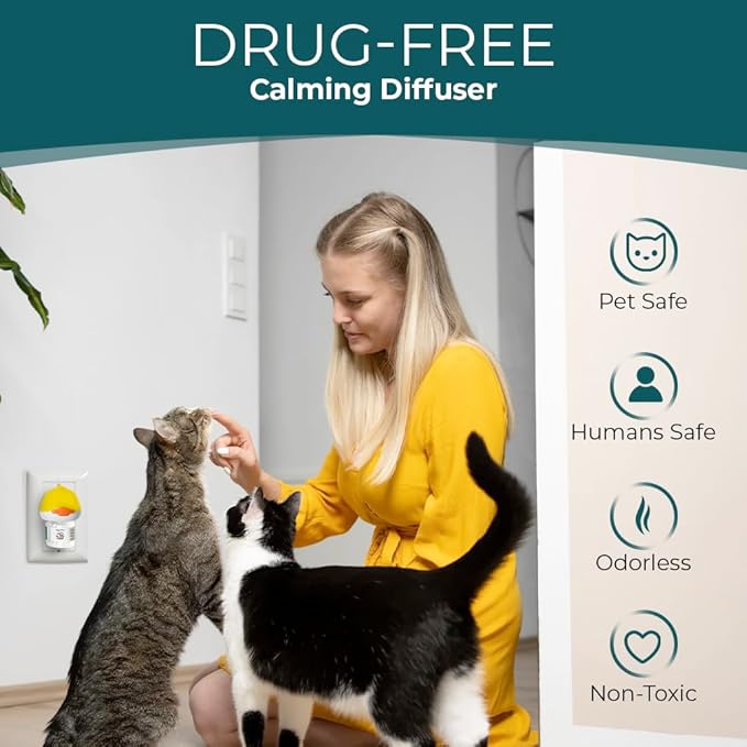 Doggy's Dinner Cat Calming Pheromone Plug-in Diffuser refills. Calming Pheromones help Relieve Anxiety. Contains (3 48ml refills 90 day supply) Works with most other brand Diffusers., Clear