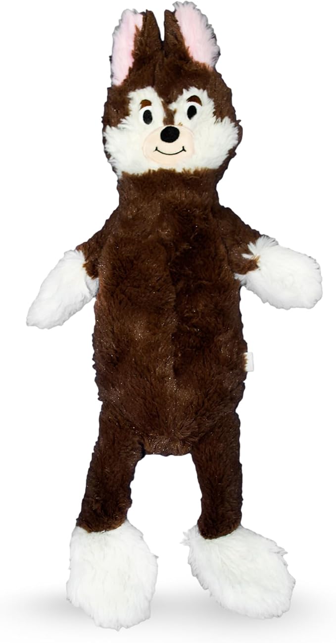 FGA MARKETPLACE Fox Flat NO Stuffing NO Squeak Plush Dog Toy, Funny Style Will Entertain Your Pet for Hours, Recommended for Small and Medium Dog 21 INCH Long