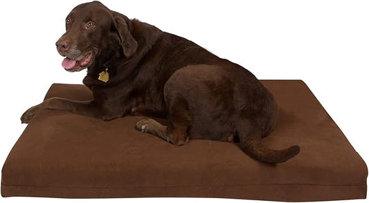 Pet Support Systems Orthopedic Dog Bed - Gel Memory Foam Pet Bed, Luxury Washable Dog Bed for Sleeping and Support (Removable Cover, Medium Brown Dog Bed)