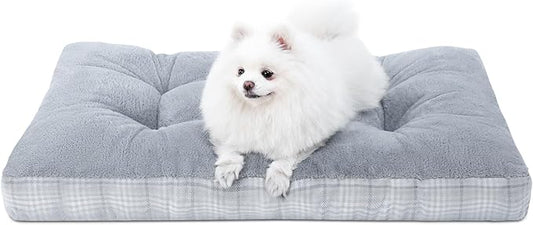 MIHIKK Washable S Dog Bed for Small Dogs with Anti-Slip Bottom, Premium Foam Pet Pad for Crate for Large Medium Small Sized Puppies, 23" x 18" Gray