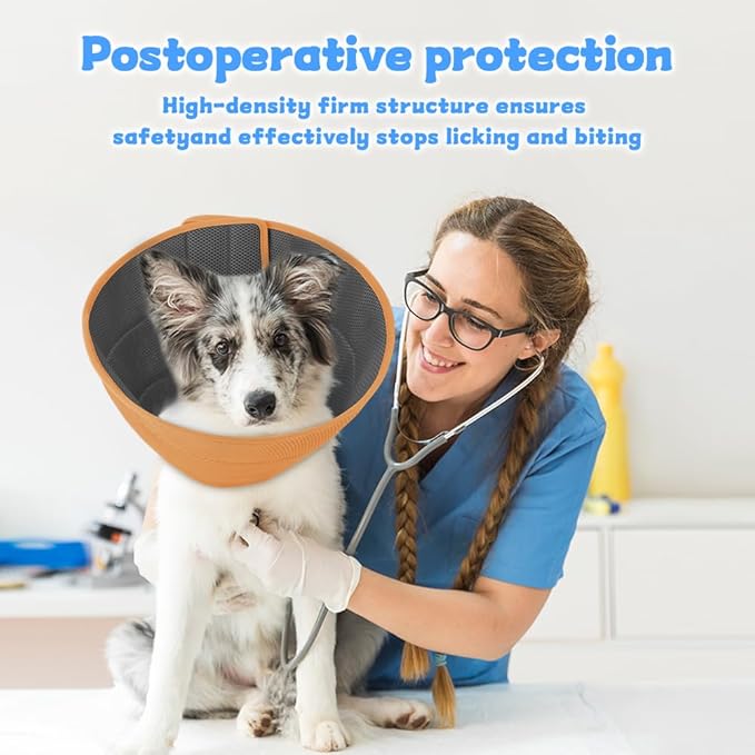 Dog Cone Soft Recovery Collars & Cones After Surgery for Medium Large Dogs, Comfy Ecollars to Stop Licking, Adjustable, Dog Ecollars for Recovery Fabric: Soft Comfort, Ecollars of Shame Alternatives