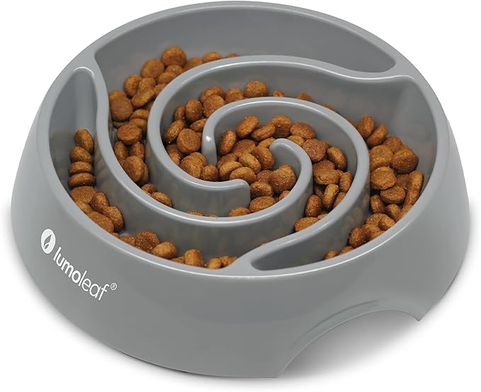 LumoLeaf Large Slow Feeder Dog Bowl (4 Cups) – Anti-Slip, Safe & Non-Toxic, Durable Melamine – Promotes Healthy Eating, Reduces Bloating – Ideal for Medium & Large Dogs