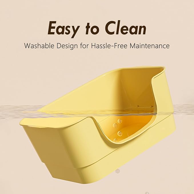 Extra Large Cat Litter Box with High Sides,23.23"×16.34"×8.46",Jumbo Kitty Litter Box with Low Entry,XL Cat Boxes for Indoor Cats,Easy to Clean,Anti-Splashing(White)