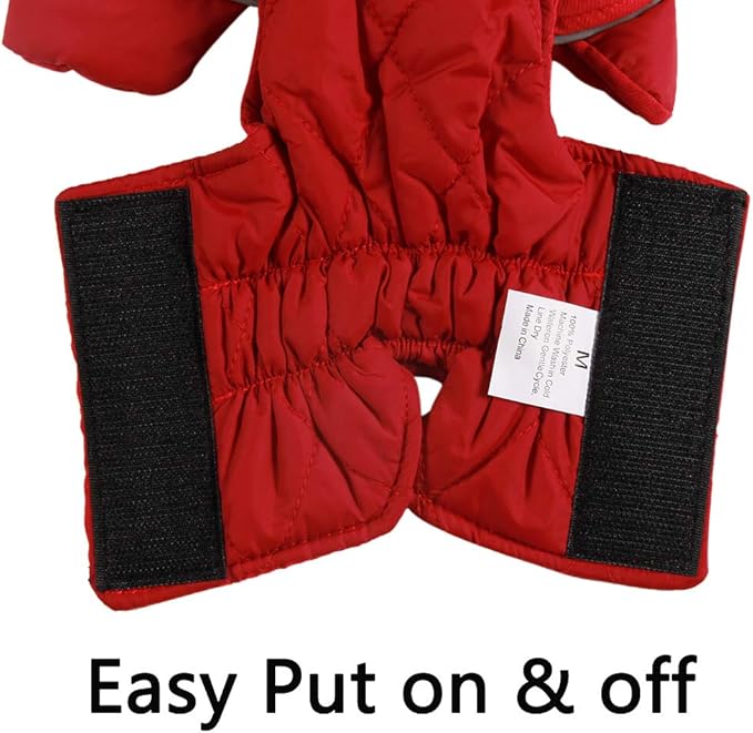 Reversible Dog Coats for Large Dogs Waterproof Warm Dog Jacket for Cold Winter,Red XXL