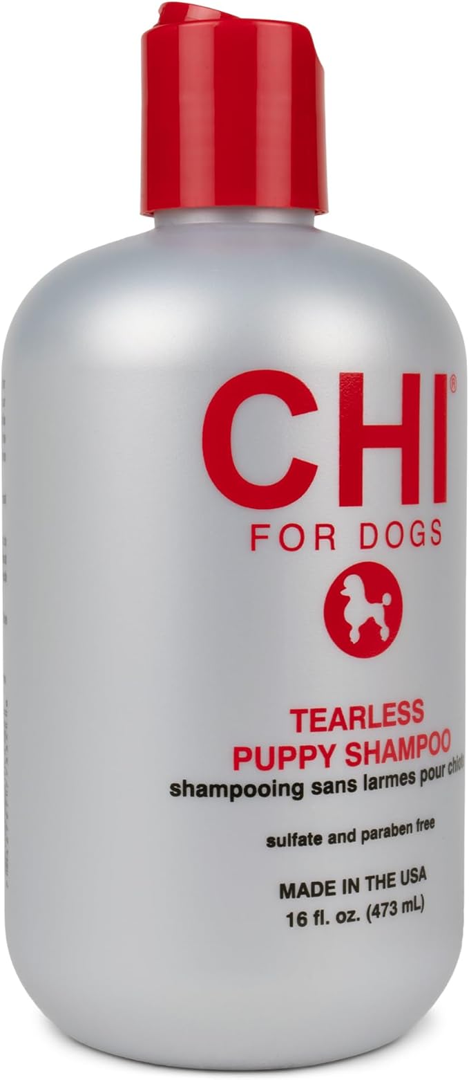 CHI for Dogs Tearless Puppy Shampoo - Gentle Dog Wash for Young Coats - Best Mild Formula for Puppies - Sulfate and Paraben Free - pH Balanced - Made in USA, 16 Fl Oz