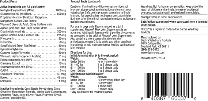 MAX Dog Joint Supplement Soft Chews, 90 Ct