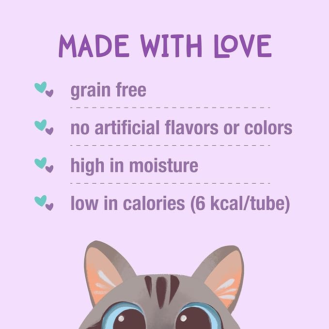 LOVE, NALA - Natural Lickable Cat Squeeze Up Treat,Topper - Tuna & Salmon Mousse - Wet Food Cat Puree - Grain Free, Non-GMO, Minerals, Vitamins - 4 Pack 2 oz.