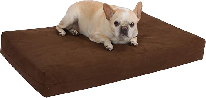 Pet Support Systems Orthopedic Dog Bed - Gel Memory Foam Pet Bed, Luxury Washable Dog Bed for Sleeping and Support (Removable Cover, Small Brown Dog Bed)
