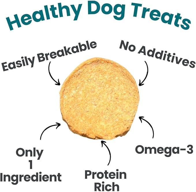 Farm To Pet - Dog Training Treats - 4 oz Fish Chips, Single Ingredient, Lean, All Natural, Healthy Treats for Small, Medium, Large Dog Breeds, & Puppies, Made in USA
