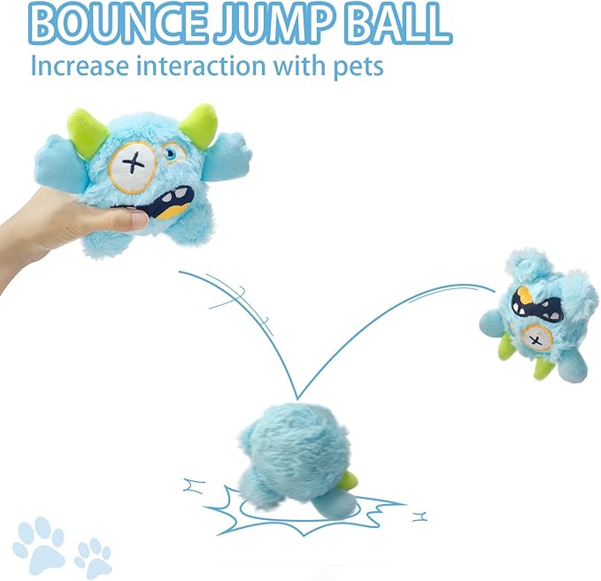 Squeaky Plush Pet Toy Ball, Dental Care, Skin-Friendly and Soft and Relieve Stress,Dog Training Interactive Pet Cute Plush Fashionable Toy Ball (Sky Blue,Large)