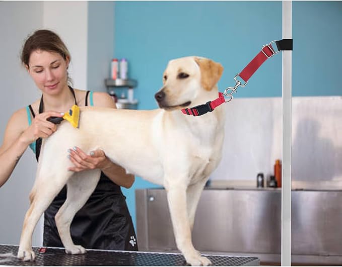 Pet Dog Grooming Table Arm Accessories Dog Grooming Loops for Table Arm Extender Adjustable Extension Loop Bathing Restraint Leash for Small & Medium Dogs (Pink & Hot Pink)