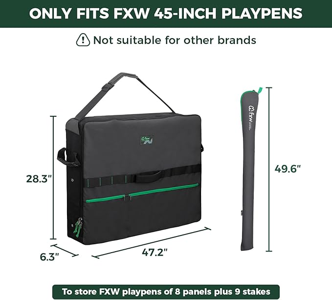 FXW Specialized Dog Playpen Storage Bag (Not Suitable for Other Brands), Designed for RV Trips, Fits 45" H 8 Panels and 9 Stakes│Patented