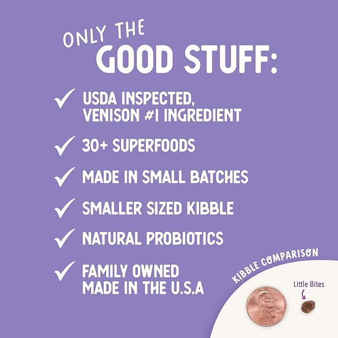 Health Extension Grain Free Venison & Sweet Potato Recipe Little Bites (3.5 lb / 1.59 kg) - Lean Protein Formula for Dogs with Poultry Allergies or Sensitive Stomachs