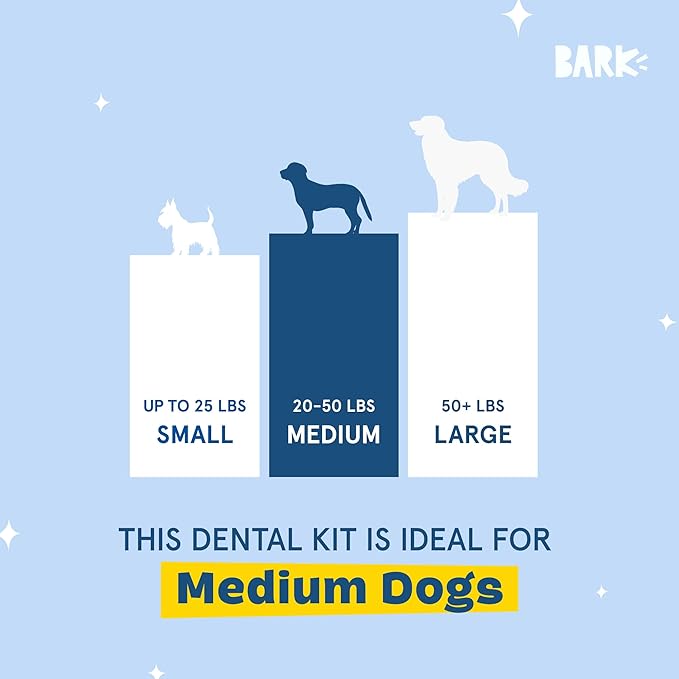 Barkbox Bright Original Dog Dental Kit, 30 Teeth Cleaning Chew Sticks & Toothpaste - Medium Breeds
