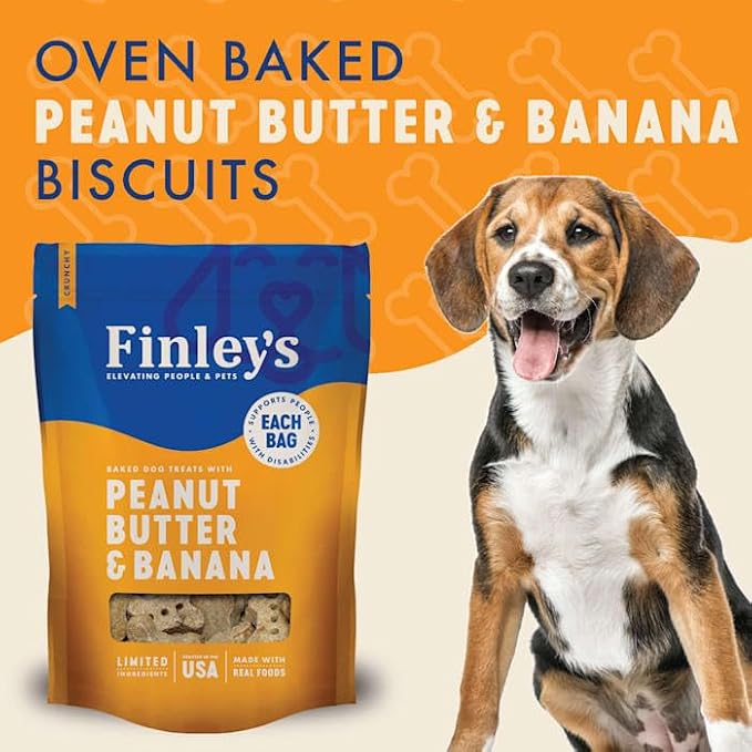 Finley's Peanut Butter & Banana Dog Biscuit Treats, All Natural, Limited Ingredient Dog Treats, 12 Ounce (Pack of 1)