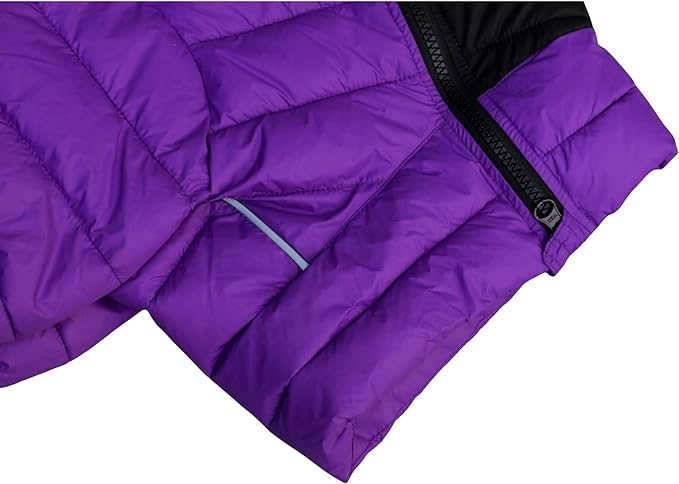 PetsPal Dog Warm Jacket, Waterproof Zippered Adjustable Outdoor Snow Jacket, Reflective & Windproof - Purple, S - Small/Medium/Large Dogs